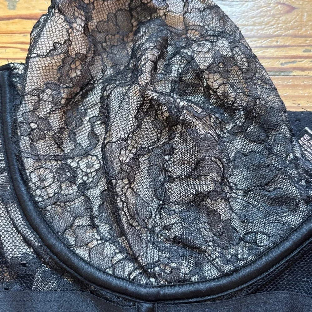Victoria's‎ Secret Demi Bra Womens Black Excellent Lace Longline SIZE 36DD